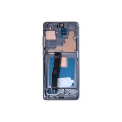 Sk�rm til Samsung Galaxy S20 Ultra G988B med ramme Cosmic Gr� Soft-OLED 120Hz