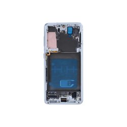 Sk�rm til Samsung Galaxy S21 G991B med ramme Phantom Hvid Soft-OLED 120Hz