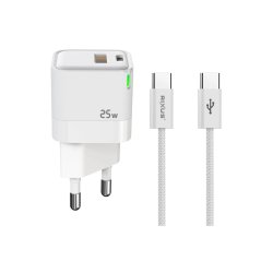 Rixus RXHC11 25W V�goplader-s�t med USB -C to USB-C Kabel