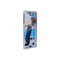Sk�rm til Samsung Galaxy S21 Ultra 5G G998B med ramme Phantom S�lv Soft-OLED 120Hz