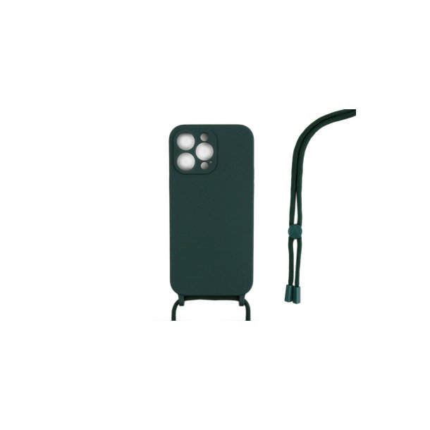 iPhone 14 Pro Max Cover TPU M�rk gr�n Halsrem