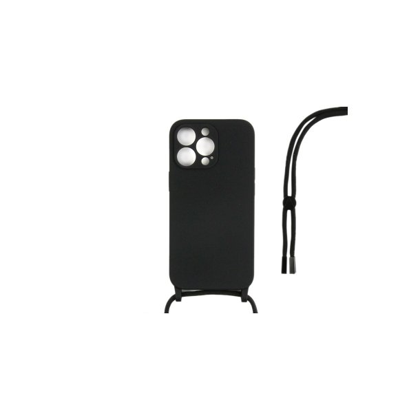 iPhone 14 Pro Max Cover TPU Sort Halsrem