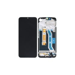 Sk�rm til Realme C25Y LCD med Ramme OEM Sort