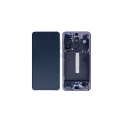 Sk�rm til Samsung Galaxy S21 FE G990B OLED med Ramme Service Pack Lavender