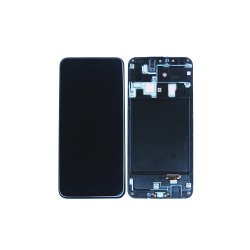 Samsung Galaxy A20 A205F Sk�rm med ramme Sort Display og Digitizer Service Pack