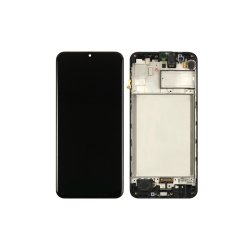 Samsung Galaxy M31 M315F Sk�rm med ramme Sort Display og Digitizer Service Pack