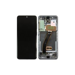Samsung Galaxy S20 5G G981B / Samsung Galaxy S20 G980F Sk�rm med ramme Gr� 5G Display og Digitizer Service Pack