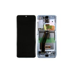Samsung Galaxy S20 5G G981B / Samsung Galaxy S20 G980F Sk�rm med ramme Bl� 5G Display og Digitizer Service Pack