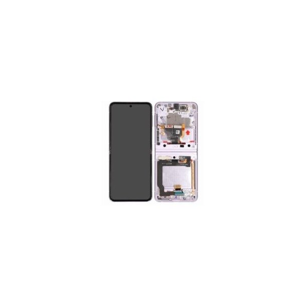 Samsung Z Flip3 (5G) F711B Sk�rm med ramme Lavender Display og Digitizer Service Pack