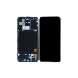 Sk�rm til Samsung Galaxy A40 A405F OLED med Ramme Service Pack Sort