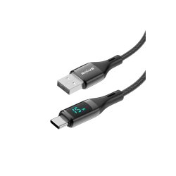 Rixus USB-C kabel braided LED Display 1m Sort RXUC28AC