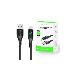 Rixus USB-C kabel braided LED Display 1m Sort RXUC28AC