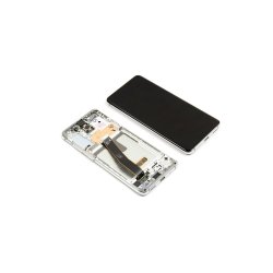 Samsung Galaxy S20 5G G981B / Samsung Galaxy S20 G980F Sk�rm med ramme Hvid 5G Display og Digitizer Service Pack