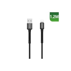 Rixus Lightning kabel braided 1.2m Sort RXU71A