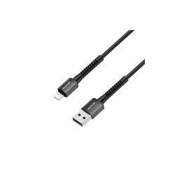 Rixus Lightning kabel braided 1.2m Sort RXU71A