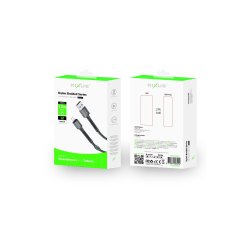 Rixus Lightning kabel braided 1.2m Sort RXU71A