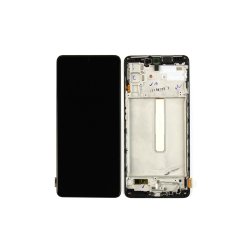 Sk�rm til Samsung Galaxy M52 5G M526B OLED med Ramme Service Pack Sort