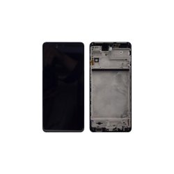 Samsung Galaxy M51 M515F Sk�rm med ramme Sort Display og Digitizer