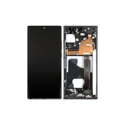 Samsung Galaxy Note 20 Ultra 5G N986B / Samsung Galaxy Note 20 Ultra N985F Sk�rm med ramme Sort 5G Display og Digitizer Service Pack