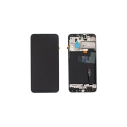 Samsung Galaxy A10 A105F Sk�rm med ramme Sort Non EU Display og Digitizer Service Pack