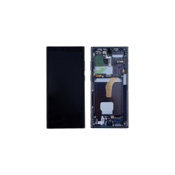 Samsung Galaxy S22 Ultra 5G S908B Sk�rm med ramme Phantom Black Display og Digitizer Service Pack