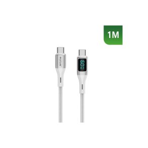 Rixus USB-C til USB-C kabel braided LED Display Hvid RXUC29C