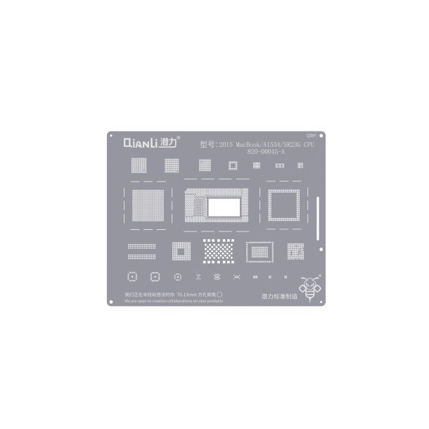 Qianli Bumblebee QS91 stencil til MacBook (2015) A1534/ SR23G/ CPU 820-00045-A