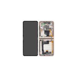 Samsung Z Flip4 (5G) F721B Sk�rm med ramme Gul 5G Display og Digitizer Service Pack