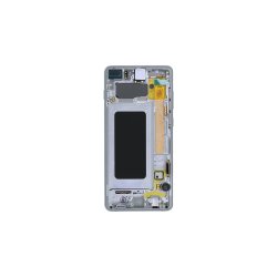 Samsung Galaxy S10+ G975F Sk�rm med ramme S�lv Display og Digitizer Service Pack