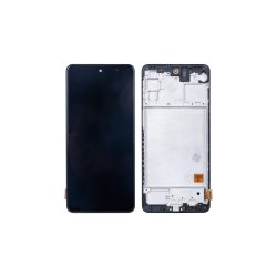 Samsung Galaxy M31s M317F Sk�rm OLED med ramme Sort Display og Digitizer Soft-OLED