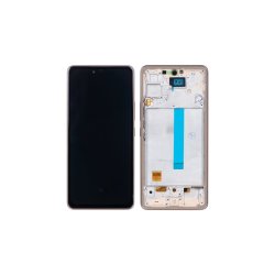 Samsung Galaxy A53 5G Sk�rm OLED med ramme Peach 5G Display og Digitizer Soft-OLED