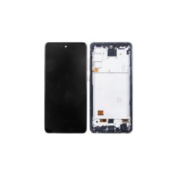 Samsung Galaxy A72 A725F Sk�rm OLED med ramme Hvid Display og Digitizer Soft-OLED