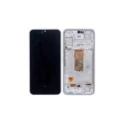 Samsung Galaxy A54 5G A546B Sk�rm OLED med ramme Hvid 5G Display og Digitizer Soft-OLED