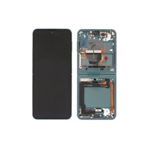 Samsung Z Flip3 (5G) F711B Sk�rm med ramme Gr�n 5G Display og Digitizer Service Pack