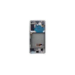Samsung Galaxy S21 5G G991B Sk�rm med ramme Hvid 5G Display og Digitizer Service Pack