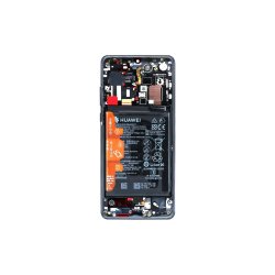 Huawei P30 Pro / Huawei P30 Pro New Edition Sk�rm med ramme Sort Display og Digitizer Service Pack