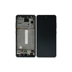 Sk�rm til Samsung Galaxy A52s 5G A528B OLED med Ramme Service Pack Sort