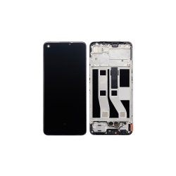 Oppo A74 / Oppo F19 Sk�rm med ramme Sort 4G Display og Digitizer