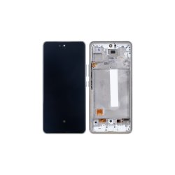 Samsung Galaxy A53 5G Sk�rm OLED med ramme Hvid 5G Display og Digitizer Soft-OLED