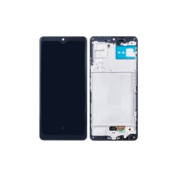 Samsung Galaxy A42 5G A426 Sk�rm OLED med ramme Sort 5G Display og Digitizer Soft-OLED