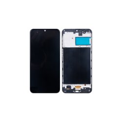 Samsung Galaxy M30 M305F Sk�rm OLED med ramme Sort Display og Digitizer Soft-OLED