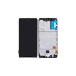 Samsung Galaxy A41 A415F Sk�rm OLED med ramme Sort Display og Digitizer Soft-OLED