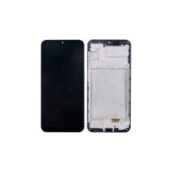Samsung Galaxy A24 4G A245F Sk�rm OLED med ramme Sort 4G Display og Digitizer Soft-OLED