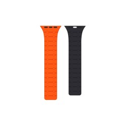 Rixus Apple Watch Rem Magnetisk Silikone Orange/Midnight 42/44/45/49mm