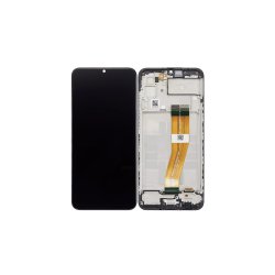 Samsung Galaxy A03 A035F Sk�rm med ramme Sort Non EU Display og Digitizer Service Pack