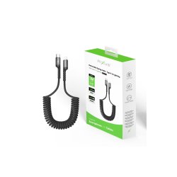 USB-C til Lightning Ladekabel Oprulleligt Sort Rixus RXUC17L