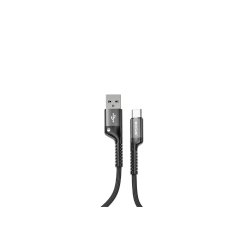Rixus USB-A til USB-C kabel retractable Sort RXUC17AC