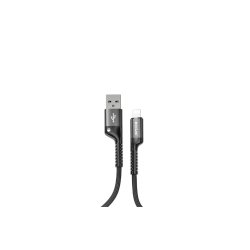 Rixus USB-A til Lightning kabel retractable Sort RXUC17AL