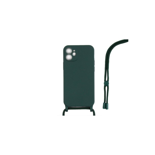 iPhone 11 Cover TPU M�rk gr�n Halsrem