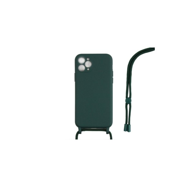iPhone 11 Pro Max Cover TPU M�rk gr�n Halsrem